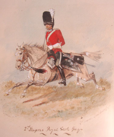 Framed Victorian 1887 Dated Water Colour Painting Of Mounted Second Dragoons, Ro Framed Victorian 1887 Dated Water Colour Painting Of Mounted Second Dragoons, Ro Other Accessory