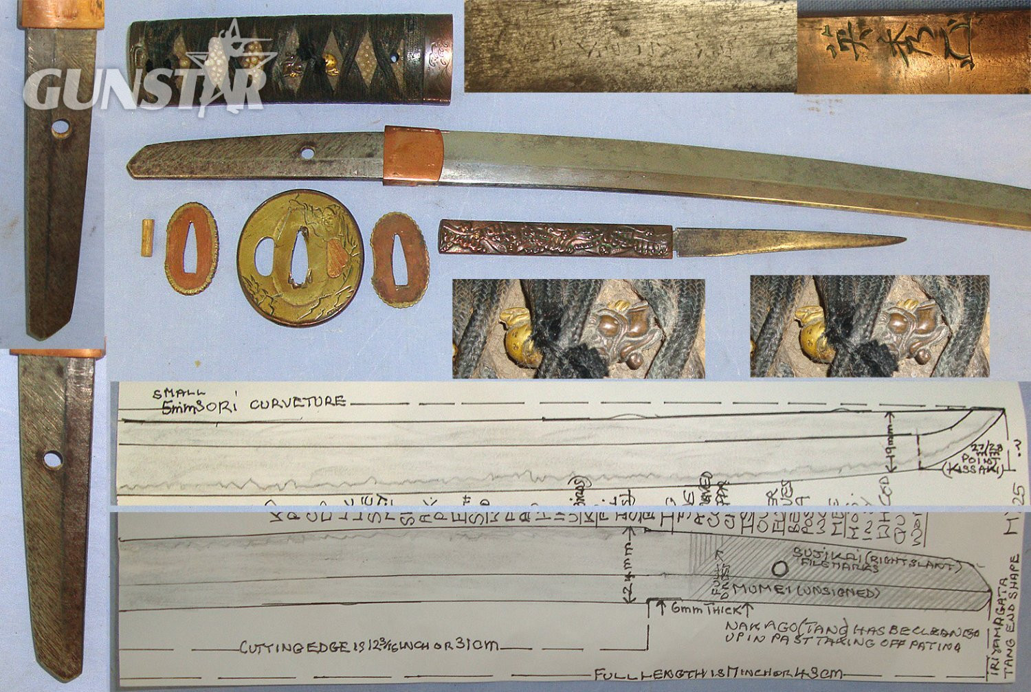 C1700 – 1800 Japanese Late Edo Period Mino School Work Very Small Ko Wakizashi Possible Period Boy’s Coming Of Age Festival Sword With Ko-Gatana Side Knife, Scabbard, Carry Bag / Cover & Expert Assessment. Sn 23063 Sword