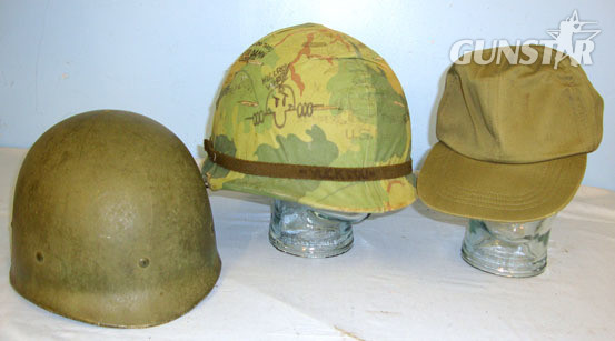 U.S. Army Steel Combat Helmet With Camo Cover, Shell Liner & 1972 Dated Hot Weat Helmet With Camo Cover, Shell Liner & 1972 Dated Hot Weather OG-106 Military Bas Clothing in 