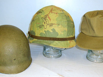 U.S. Army Steel Combat Helmet With Camo Cover, Shell Liner & 1972 Dated Hot Weat Helmet With Camo Cover, Shell Liner & 1972 Dated Hot Weather OG-106 Military Bas Clothing
