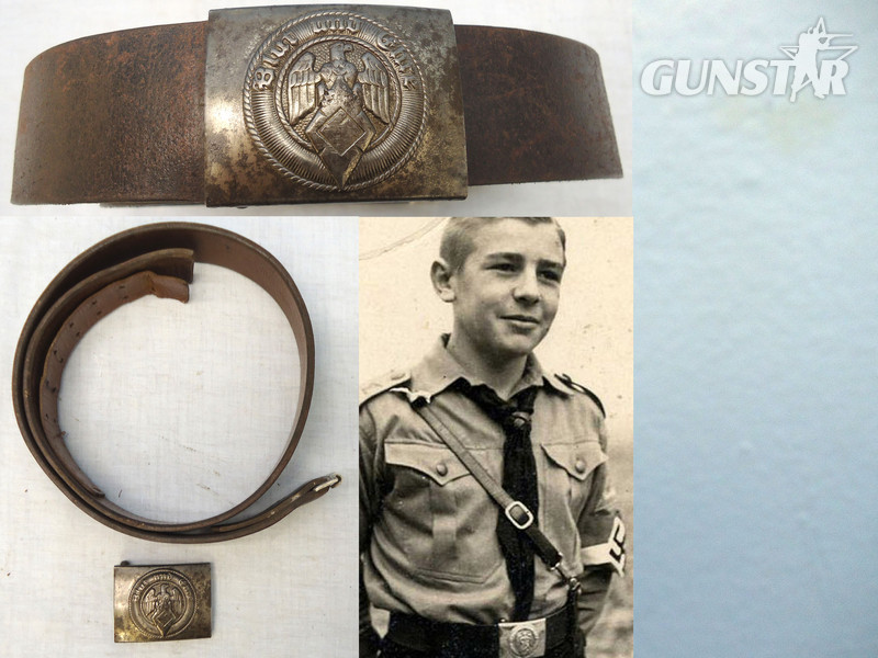 Hitler Youth HJ Steel Belt and buckle Impressed ‘Blut Und Ehre’ ‘Blood and Honour’ and alloy clasp. - N 94 Hitler Youth HJ Steel Belt and buckle Impressed ‘Blut Und Ehre’ ‘Blood and Honour’ and alloy clasp. - N 94 Clothing in 