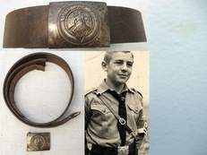 Hitler Youth HJ Steel Belt and buckle Impressed ‘Blut Und Ehre’ ‘Blood and Honour’ and alloy clasp. - N 94 Hitler Youth HJ Steel Belt and buckle Impressed ‘Blut Und Ehre’ ‘Blood and Honour’ and alloy clasp. - N 94 Clothing