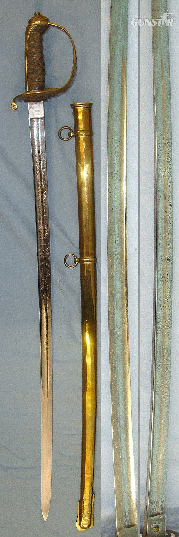 Victorian British WD (Possible Montgomery Field Marshal Bernard Law Montgomery, 1st Viscount Montgomery of Alamein Family Connections) 1857 Pattern Royal Engineers / Royal Artillery Officer’s Sword By Robert Mole & Sons Birmingham With Brass Scabbard. S Sword
