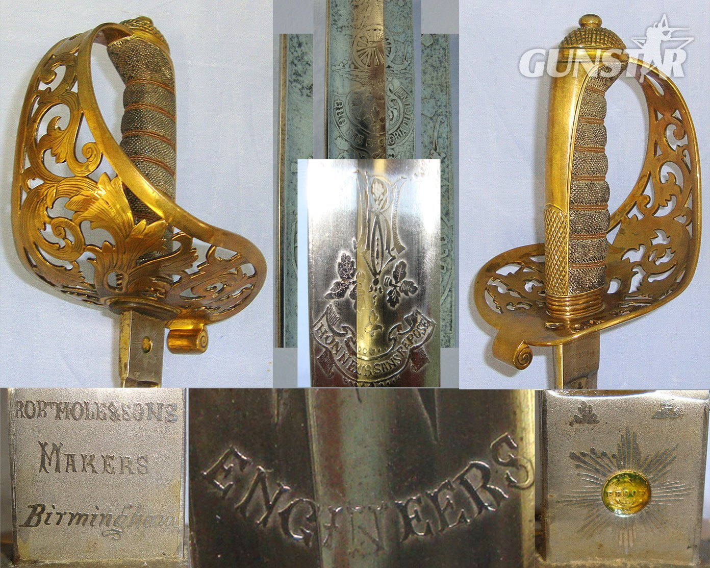  Victorian British WD (Possible Montgomery Field Marshal Bernard Law Montgomery, 1st Viscount Montgomery of Alamein Family Connections) 1857 Pattern Royal Engineers / Royal Artillery Officer’s Sword By Robert Mole & Sons Birmingham With Brass Scabbard. S Sword