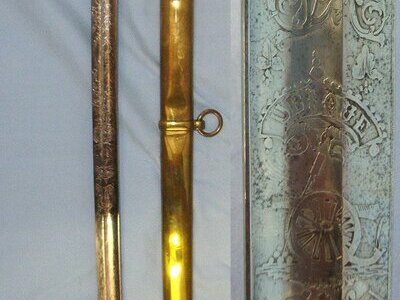 Victorian British WD (Possible Montgomery Field Marshal Bernard Law Montgomery, 1st Viscount Montgomery of Alamein Family Connections) 1857 Pattern Royal Engineers / Royal Artillery Officer’s Sword By Robert Mole & Sons Birmingham With Brass Scabbard. S Sword