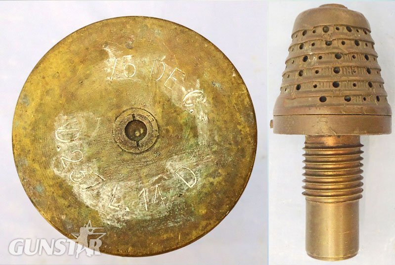 DEACTIVATED INERT. French, WW1, 1914 Dated, 75mm Mle 1897 Field Gun Shrapnel Round. - O 2265 DEACTIVATED INERT. French, WW1, 1914 Dated, 75mm Mle 1897 Field Gun Shrapnel Round. - O 2265  Other Ammunition