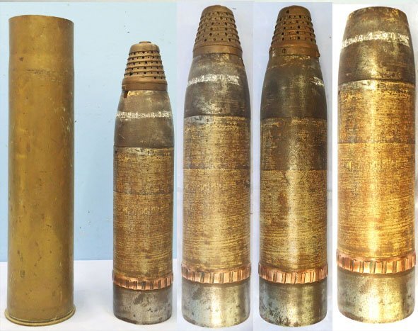  DEACTIVATED INERT. French, WW1, 1914 Dated, 75mm Mle 1897 Field Gun Shrapnel Round. - O 2265 DEACTIVATED INERT. French, WW1, 1914 Dated, 75mm Mle 1897 Field Gun Shrapnel Round. - O 2265  Other Ammunition
