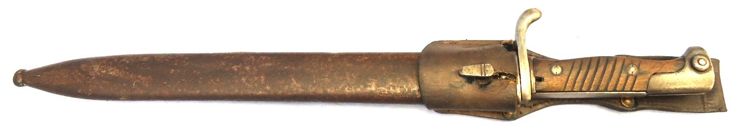 Rare Maker. WW1, Imperial German, CITO (Cito Fahrradenwerk, Koln), Model 1898/05 G98 Mauser Saw Back Butcher Bayonet, Steel Scabbard & Leather Frog. Sn 23478:5 Bayonet 