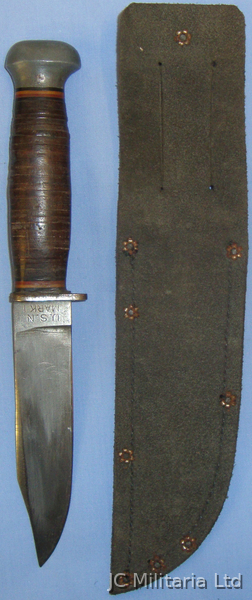  WWII Mk I ‘U.S. Navy ’ PAL RH 35 Fighting Knife with Leather Sheath. ED 2577. Knive