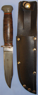 WWII Mk I ‘U.S. Navy ’ PAL RH 35 Fighting Knife with Leather Sheath. ED 2577. Knive