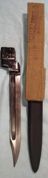 British Prototype No 9 Bayonet Scabbard & Frog. Bayonet