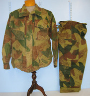 1956 Belgian Army Airborne Troops Parachutist’s Brush Stroke Camouflage Smock By ABL BAWI & Trousers.  Clothing
