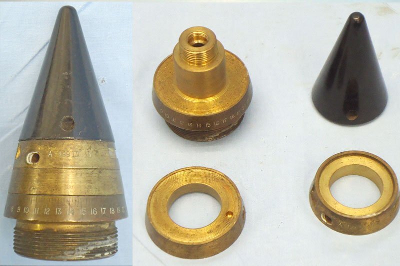INERT DEACTIVATED. British, WW2, Strippable, No 199 Mk IV Time Fuze For The British 3.7 Inch Anti-aircraft Gun. - 22326:2 INERT DEACTIVATED. British, WW2, Strippable, No 199 Mk IV Time Fuze For The British 3.7 Inch Anti-aircraft Gun. - 22326:2  Other Ammunition