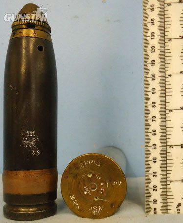 INERT DEACTIVATED. WW1 1916 Dated Unfired British Vickers Naval 2Pr Mk1 (40 x 15 INERT DEACTIVATED. WW1 1916 Dated Unfired British Vickers Naval 2Pr Mk1 (40 x 15 Antique & Militaria