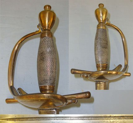 RARE**NAPOLEONIC PENINSULAR WARS ERA, C1800 British Senior Infantry Officer’s Sword With German J. J. Runkel Solingen Blade & Rare To Find Scabbard. Sn 10851:8. Sword