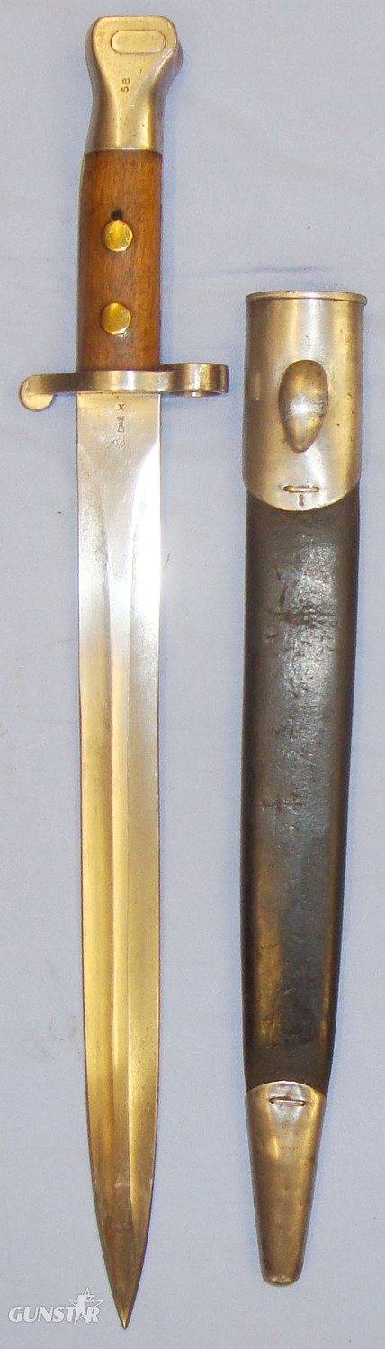 Scarce* British ‘P1888’ MkI 2nd Type Bayonet and Scabbard by R.Mole of Birmingham. 20821:9. Bayonet in 