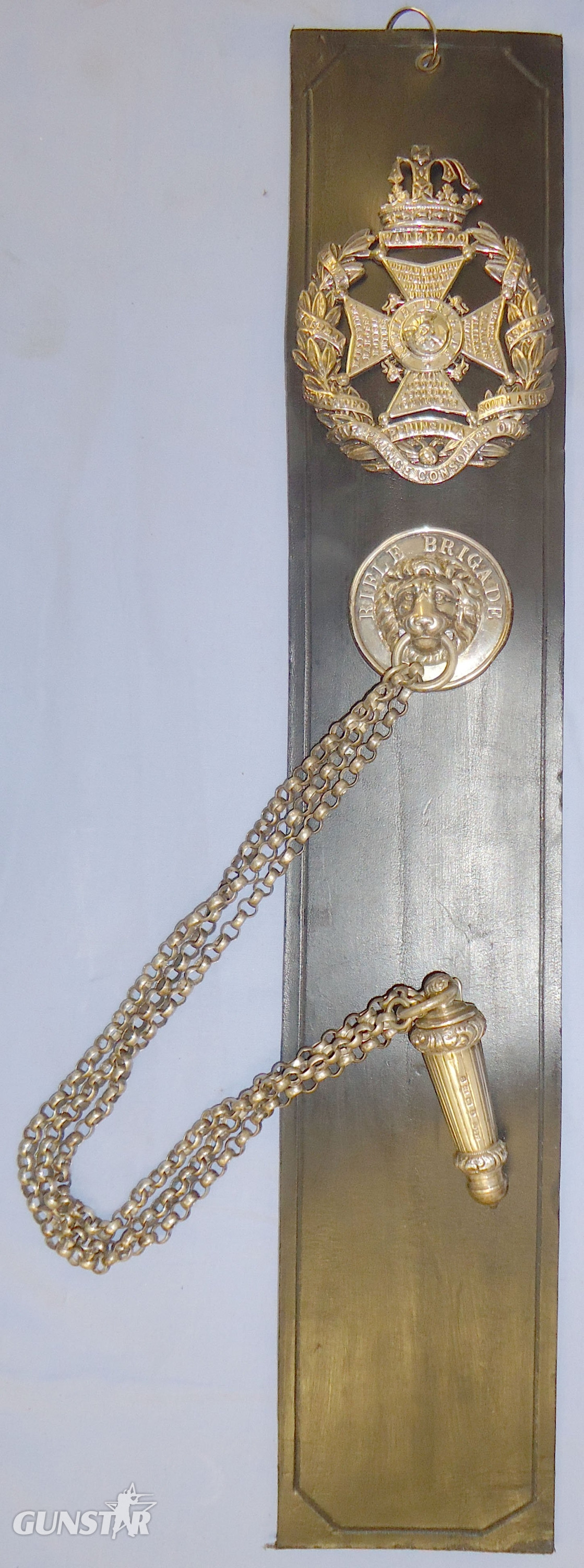 Victorian The Rifle Brigade (Prince Consort\'s Own) Officer\'s Leather Cross Belt Leather Piece with Silver Fittings Including Rifle Brigade Silver Badge, Mounted with Silver Chained Sterling Silver Whistle (Maker Marked Joseph Jennens & Co of Deritend, B Victorian The Rifle Brigade (Prince Consort's Own) Officer's Leather Cross Belt Leather Piece with Silver Fittings Including Rifle Brigade Silver Badge, Mounted with Silver Chained Sterling Silver Whistle (Maker Marked Joseph Jennens & Co of Deritend, Bir Antique & Militaria in 