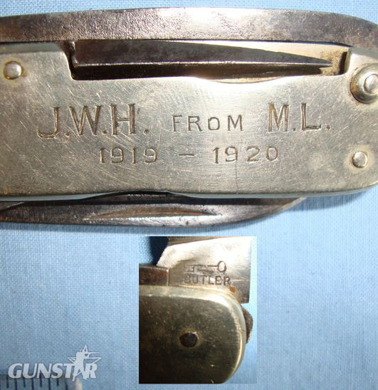  'Butler' with 'key' trademark and ‘Sheffield Art England’, 1919-1920 Dated Briti Knive