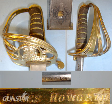  1845 / 1854 Pattern Infantry Officer’s Sword With Etched Blade Numbered 1301.5,  Sword