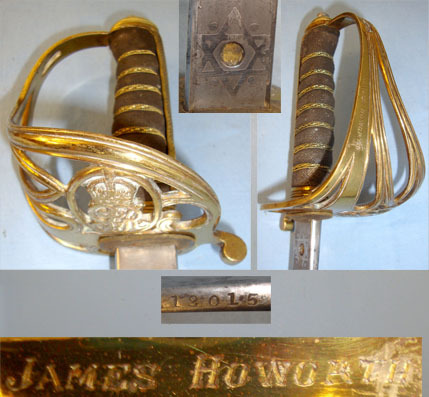  1845 / 1854 Pattern Infantry Officer’s Sword With Etched Blade Numbered 1301.5,  Sword