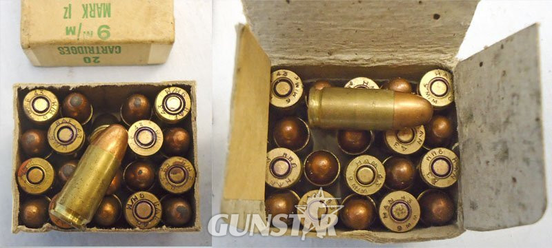 Browning INERT DEACTIVATED. British, 1943 Dated, Browning High Power (Pistol No2 Mk1) Original WW2 20 Round Service Pack of Unfired 9mm IZ Rounds as issued to the SAS and British Commandos. Sn - 22787:10  Other Ammunition