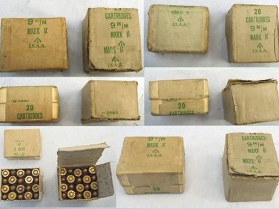 Browning INERT DEACTIVATED. British, 1943 Dated, Browning High Power (Pistol No2 Mk1) Original WW2 20 Round Service Pack of Unfired 9mm IZ Rounds as issued to the SAS and British Commandos. Sn - 22787:10  Other Ammunition