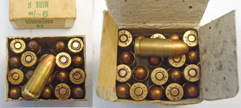 Browning INERT DEACTIVATED. British, 1943 Dated, Browning High Power (Pistol No2 Mk1) Original WW2 20 Round Service Pack of Unfired 9mm IZ Rounds as issued to the SAS and British Commandos. Sn - 22787:10  Other Ammunition - {CATEGORY} in 