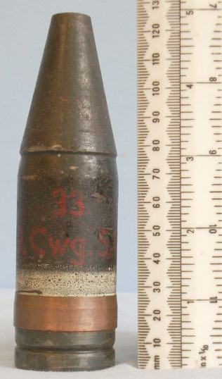 Czech 3.7cm vz (37x268R) Round With An Unfired Armour Piercing High Explosive Pr Czech 3.7cm vz (37x268R) Round With An Unfired Armour Piercing High Explosive Pr Antique & Militaria