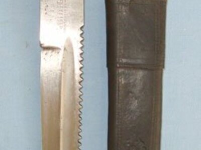 VERY RARE** ‘FORERUNNER OF THE MODERN SURVIVAL KNIFE’, Original, Colonel Baldock 1902 Patent All Steel Construction Survival ‘Knife Spear’ By James Dixon & Sons Sheffield For Walter Locke & Co London With Original Scabbard. Sn 16422 Knive