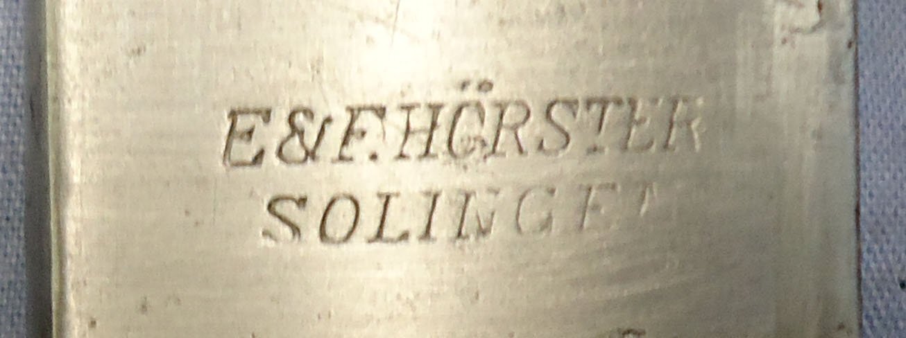WW1, 1915 Dated, Imperial German E & F Horster Solingen, Pattern 98/05 Butcher Bayonet With Hessian Cord, Tasselled Knot & Leather Frog. Sn 23478:1 Bayonet 