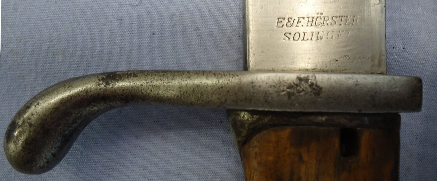 {CATEGORY} - WW1, 1915 Dated, Imperial German E & F Horster Solingen, Pattern 98/05 Butcher Bayonet With Hessian Cord, Tasselled Knot & Leather Frog. Sn 23478:1 Bayonet in 