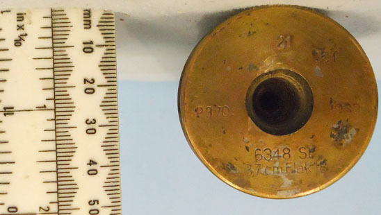 INERT DEACTIVATED. Unfired German WW2 3.7cm Flak 18 (37x286B) HE (High Explosive INERT DEACTIVATED. Unfired German WW2 3.7cm Flak 18 (37x286B) HE (High Explosive Antique & Militaria