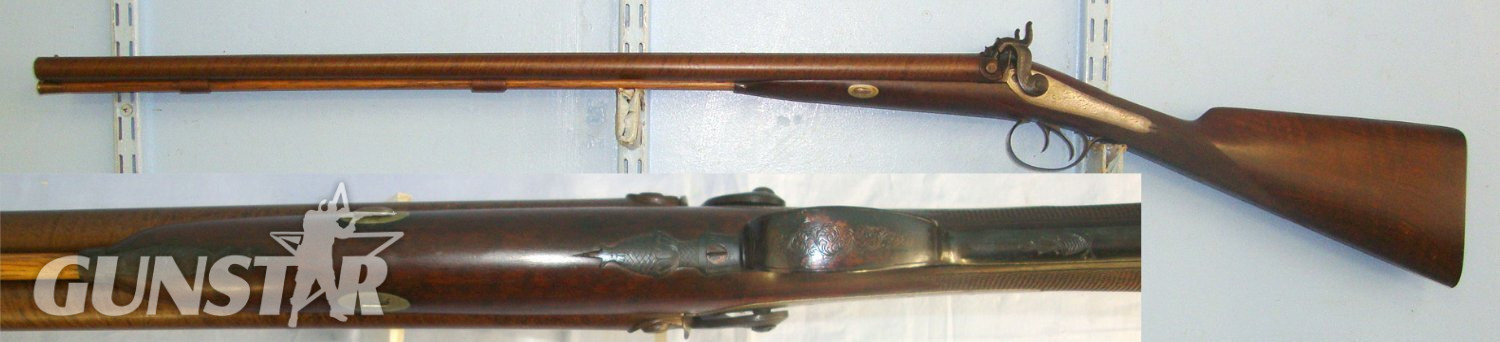 Victorian C1860 English Form 13 Bore Double Damascus Barrels Muzzle Loading Percussion Sporting Shotgun. Sn 22620 Muzzleloader 13 Bore/gauge
