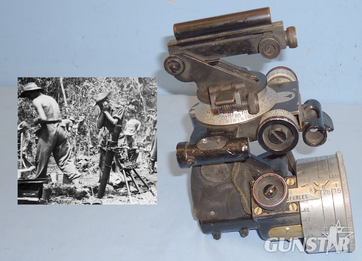 WWII British Mk2 Dial Sight for 3\" Mortar. O 2115. WWII British Mk2 Dial Sight for 3" Mortar. O 2115.  Antique & Militaria in 