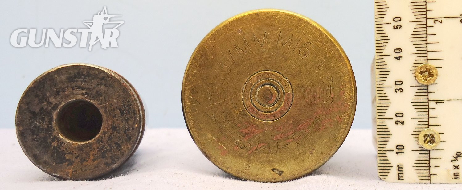 INERT DEACTIVATED. WW2, Unfired, 1942 Dated, American 37mm M16 (37 x 222R), AP/T (Armour Piercing /Trace) Tank/ Anti-Tank Gun Round. - O 2103 American 37mm M16 (37 x 222R), AP/T (Armour Piercing /Trace) Tank/ Anti-Tank Gun Round. - O 2103  Other Ammunition
