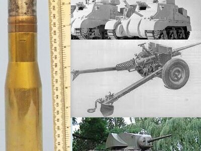 INERT DEACTIVATED. WW2, Unfired, 1942 Dated, American 37mm M16 (37 x 222R), AP/T (Armour Piercing /Trace) Tank/ Anti-Tank Gun Round. - O 2103 American 37mm M16 (37 x 222R), AP/T (Armour Piercing /Trace) Tank/ Anti-Tank Gun Round. - O 2103  Other Ammunition