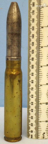 INERT DEACTIVATED. 1938 Dated, Swiss Made Hispano-Suiza (20x110) HS 404 Aircraft Cannon DRILL Ball Round. - O 1809 INERT DEACTIVATED. 1938 Dated, Swiss Made Hispano-Suiza (20x110) HS 404 Aircraft Cannon DRILL Ball Round. - O 1809  Other Ammunition in 