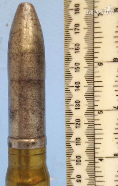  INERT DEACTIVATED. 1938 Dated, Swiss Made Hispano-Suiza (20x110) HS 404 Aircraft Cannon DRILL Ball Round. - O 1809 INERT DEACTIVATED. 1938 Dated, Swiss Made Hispano-Suiza (20x110) HS 404 Aircraft Cannon DRILL Ball Round. - O 1809  Other Ammunition