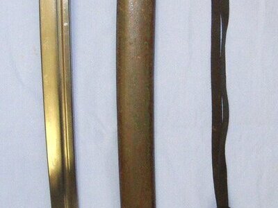 MATCHING NUMBERS, BLADE NUMBERED ON SIDE**Original, WW2 Japanese NCO\'s Type 95 Katana With ‘The Lijima Swords Factory’ & Kokura Arsenal Marks, Original Leather Strap With Barrel Knot & Scabbard. Sn 22842 Sword