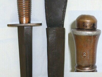 WW2 British 3rd Pattern Commando Fairbairn Sykes FS Fighting Knife With No.2 Mould Mark & Scabbard. ED 902 Knive
