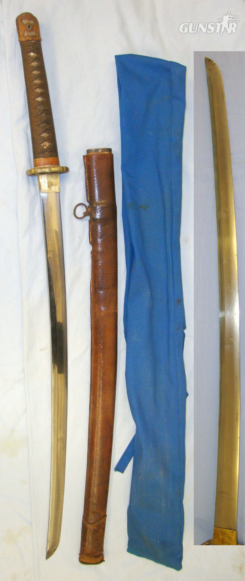  WW2 1944 Dated Japanese Officer’s Arsenal Gunto Sword With Smith Signed Tang ‘KATSU NORI’, Scabbard With Leather Field Service Cover, Expert Assessment & Carry Bag / Cover. Sn 20891 Sword