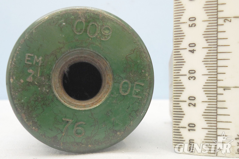 INERT DEACTIVATED. Unfired Oerlikon 35mm KDC (35x228) Practice Round. - O 1724 INERT DEACTIVATED. Unfired Oerlikon 35mm KDC (35x228) Practice Round. - O 1724  Other Ammunition