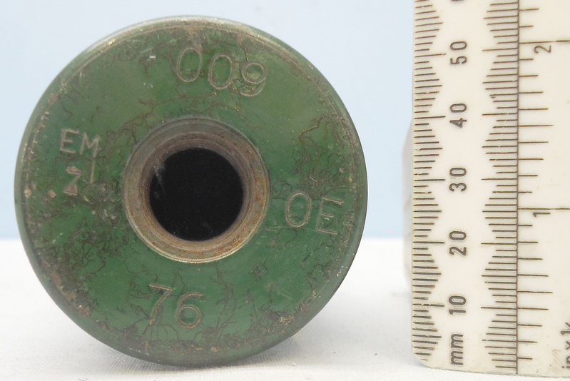 INERT DEACTIVATED. Unfired Oerlikon 35mm KDC (35x228) Practice Round. - O 1724 INERT DEACTIVATED. Unfired Oerlikon 35mm KDC (35x228) Practice Round. - O 1724  Other Ammunition