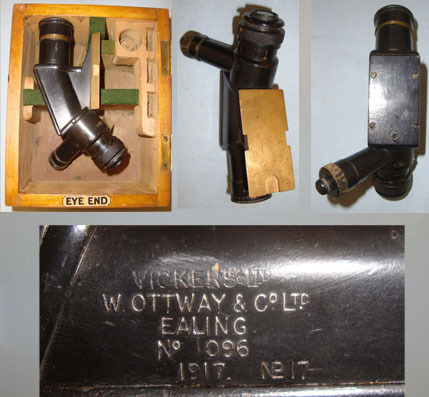  Vickers Ltd / W. Ottway & Co., Ltd., Ealing (London) No.17 Artillery Gun Or Mortar Optical Sight. Sight & Optic