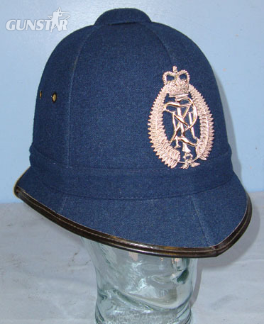 Post 1952 New Zealand Police Male Constable\'s/ Sergeant\'s 6 Panel Helmet with Queen’s Crown Helmet Plate and Chin Strap. Sn 13907:68 Post 1952 New Zealand Police Male Constable\'s/ Sergeant\'s 6 Panel Helmet with Queen’s Crown Helmet Plate and Chin Strap. Sn 13907:68 Clothing in 