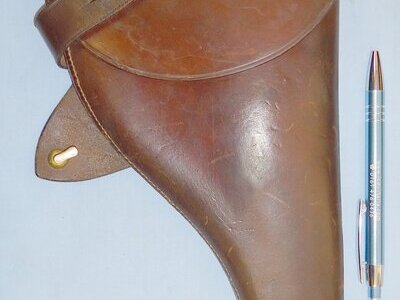 WWI British Sam Browne Pattern Officer’s Leather Holster for Webley & Enfield MK VI .455\" Calibre Service Revolver. L 214. WWI British Sam Browne Pattern Officer’s Leather Holster for Webley & Enfield MK VI .455" Calibre Service Revolver. L 214.  Antique & Militaria