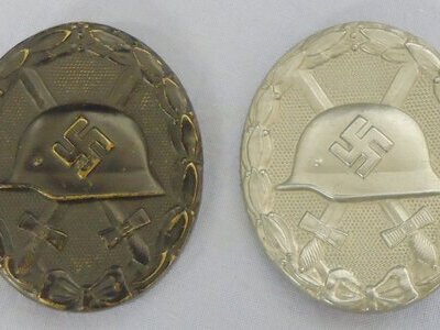 Pair* German Imperial ‘Black & Silver’ Wound Badges. N 154. Pair* German Imperial ‘Black & Silver’ Wound Badges. N 154.  Antique & Militaria