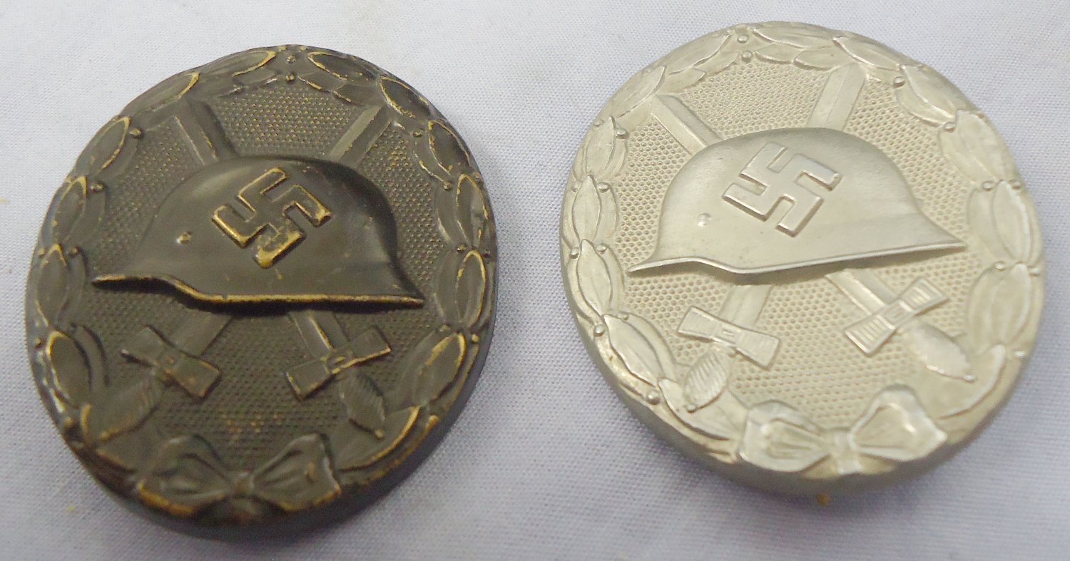 Pair* German Imperial ‘Black & Silver’ Wound Badges. N 154. Pair* German Imperial ‘Black & Silver’ Wound Badges. N 154.  Antique & Militaria