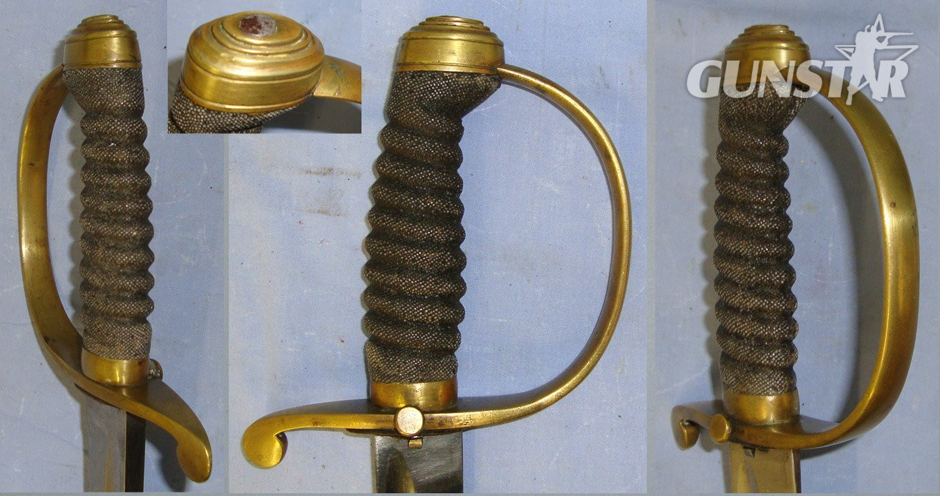 Victorian British Dockyard Or River Police Brass Hilt Sword / Hanger Sidearm & Scabbard. ED 3027 Sword in 