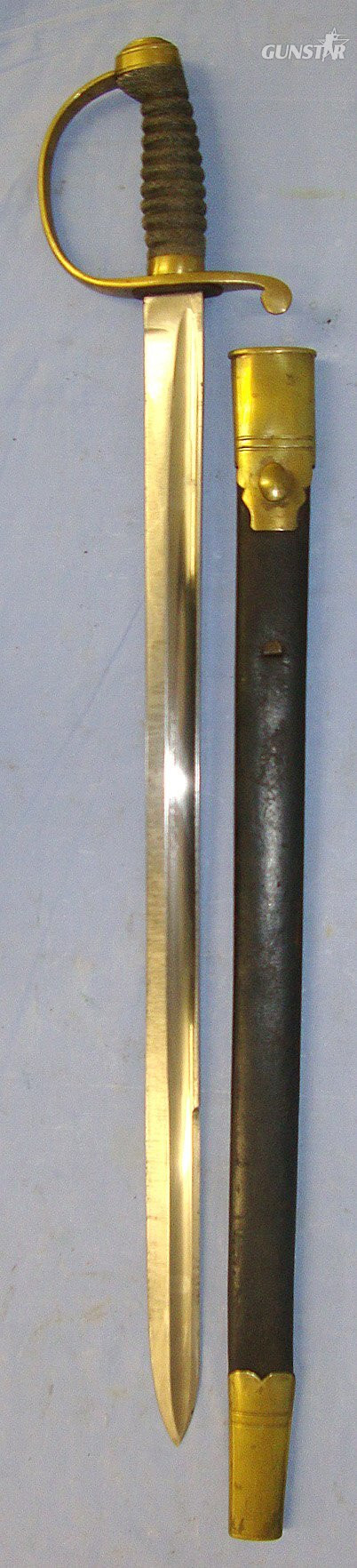 Victorian British Dockyard Or River Police Brass Hilt Sword / Hanger Sidearm & Scabbard. ED 3027 Sword